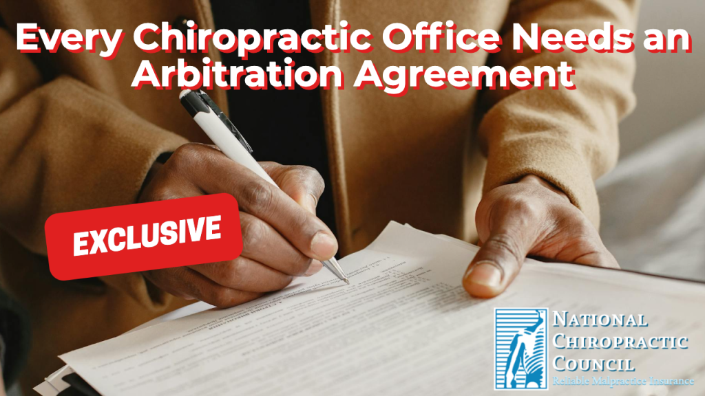 Every Chiropractic Office Needs an Arbitration Agreement